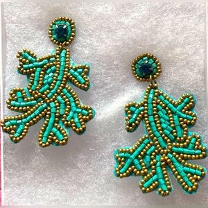 NWOT Beaded Cactus Earrings